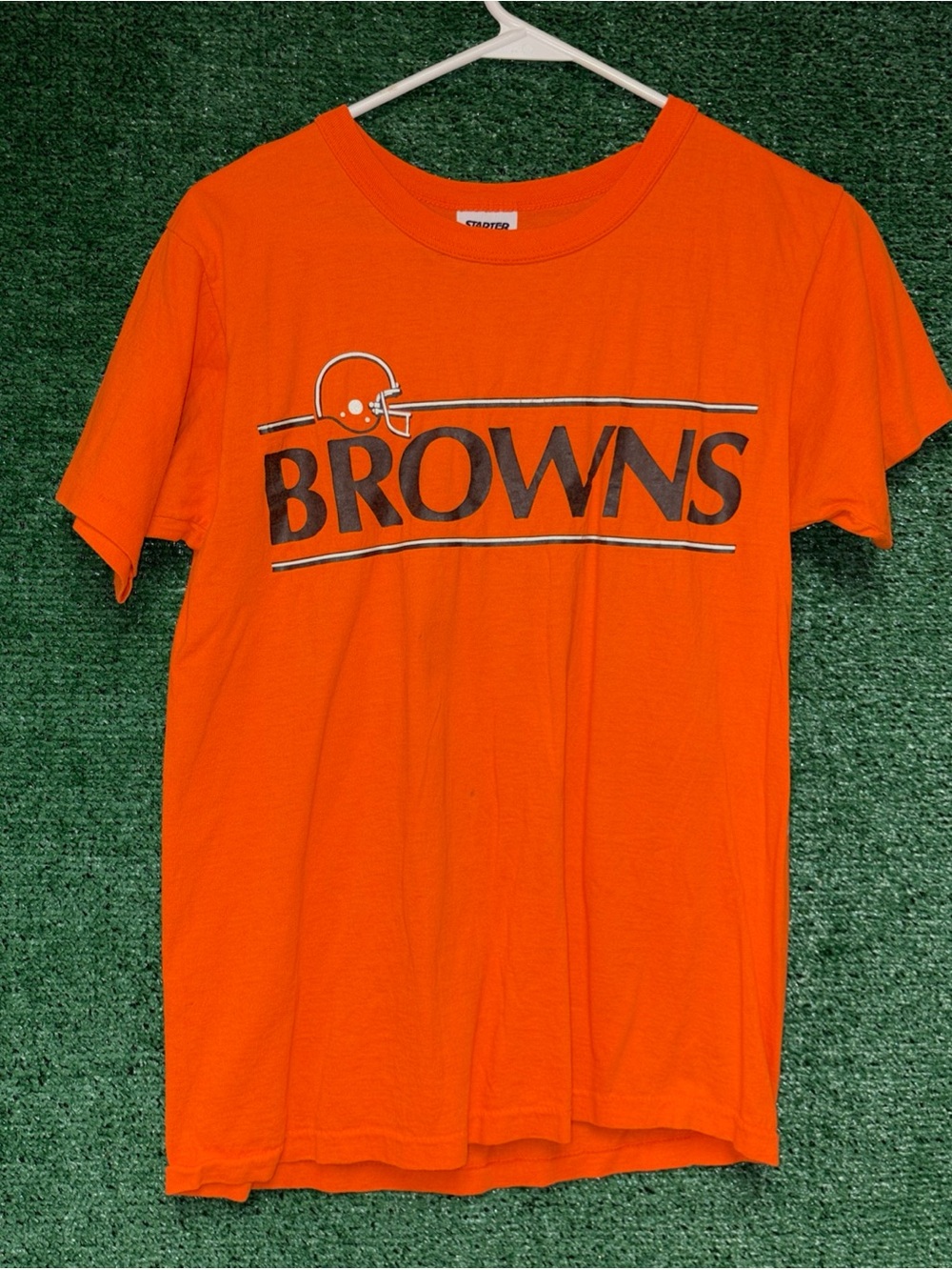 Vintage 90s Cleveland Browns Orange Shirt M Starter tag.